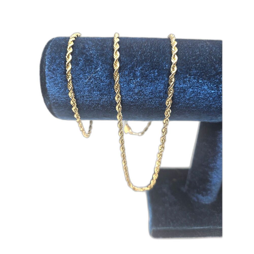 Vintage Gold Plated Rope Chain Necklace & Bracelet Set American Showcase Korea